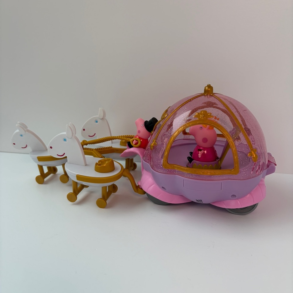 RARE Complete Princess Peppa Pig Carriage Coachman George UK Exclusive Playset